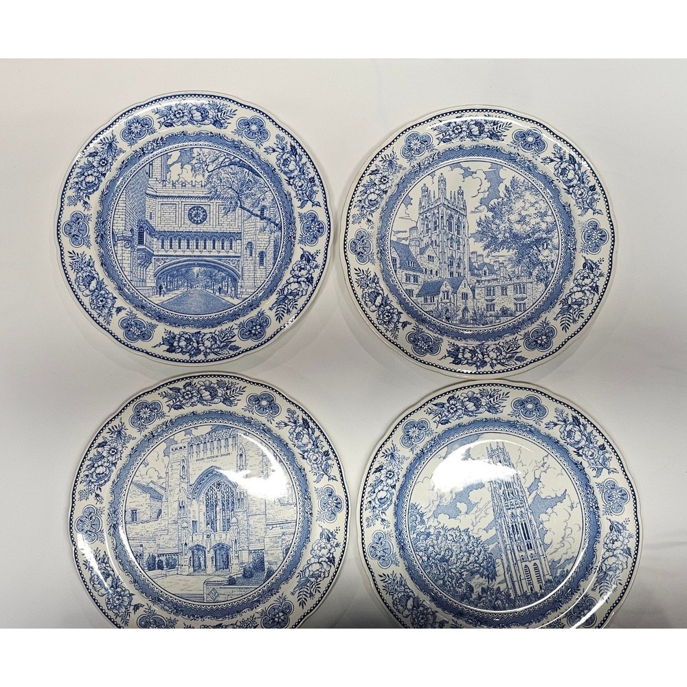 Wedgwood Yale University Landmark Dinner Plates 4 Mixed 1931 & 1949 England
